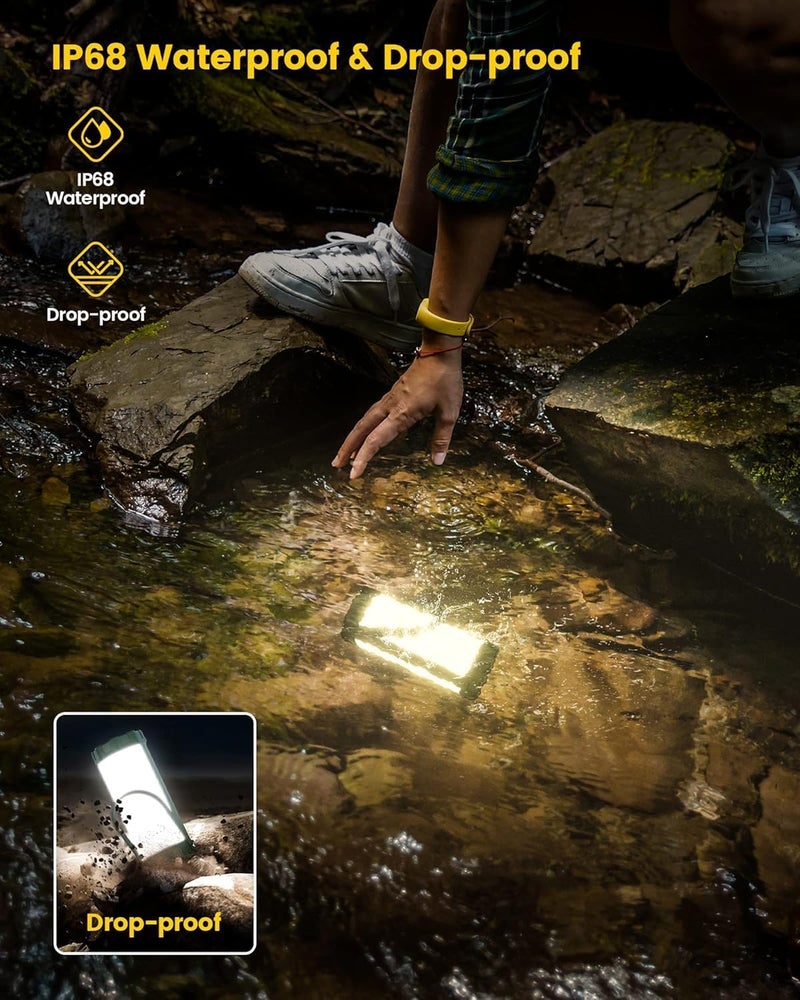 Glocusent 106 LED Camping Lights, Up to 80Hrs, 5000mAh Camping Lantern Rechargeable with 5 Brightness 3 Modes & SOS, IP68 Waterproof, Max 1200LM, Lanterns for Power Outages Hiking Emergency Hurricane - Image 5